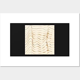 dynamic neutral textured waves on sand Posters and Art